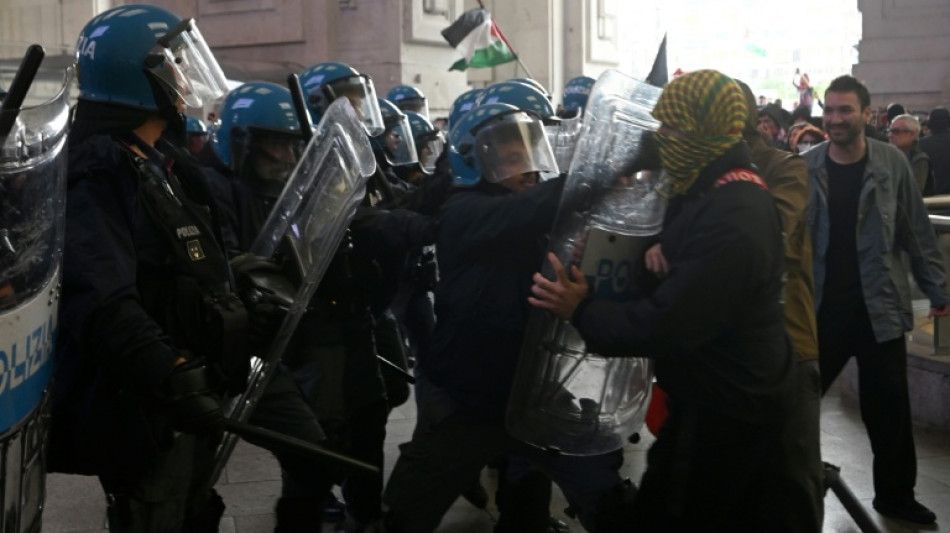 Clashes as tens of thousands join pro-Palestinian demos in Italy