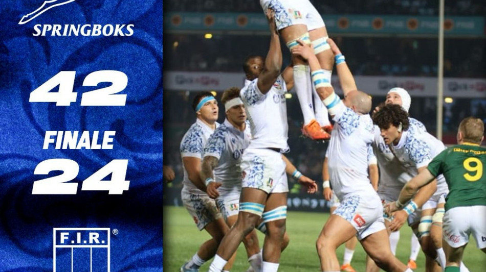 Rugby: Tour Estivo; Sudafrica-Italia 42-24