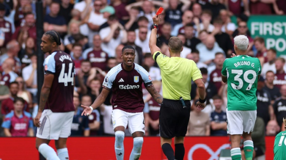 Newcastle held by 10-man Villa after Konsa sees red