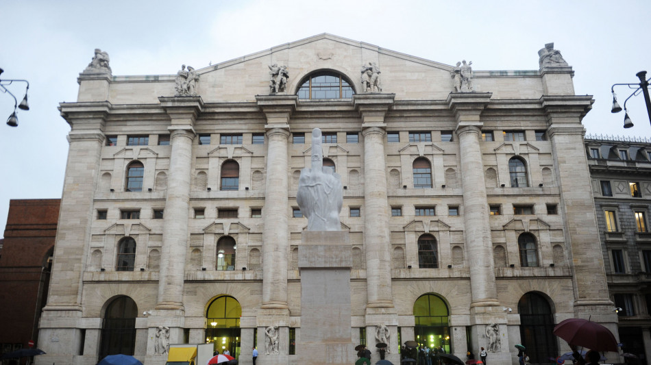 Borsa: Milano chiude debole (-0,24%), gi&ugrave; Moncler e Banco Bpm