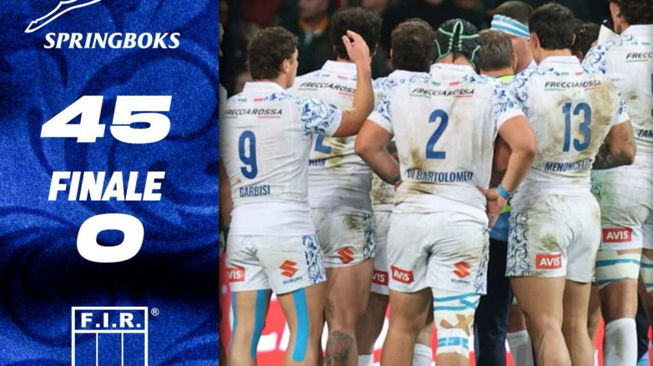 Rugby: 'Summer Series'; Sudafrica-Italia 45-0