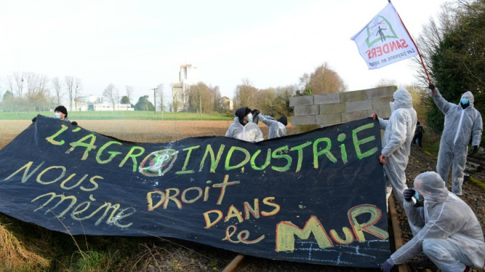 Agro-industrie: un train de c&eacute;r&eacute;ales arr&ecirc;t&eacute; par des manifestants en Bretagne