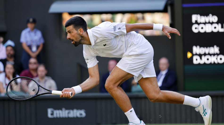 Wimbledon: Cobolli ko, Djokovic in semifinale con Sinner
