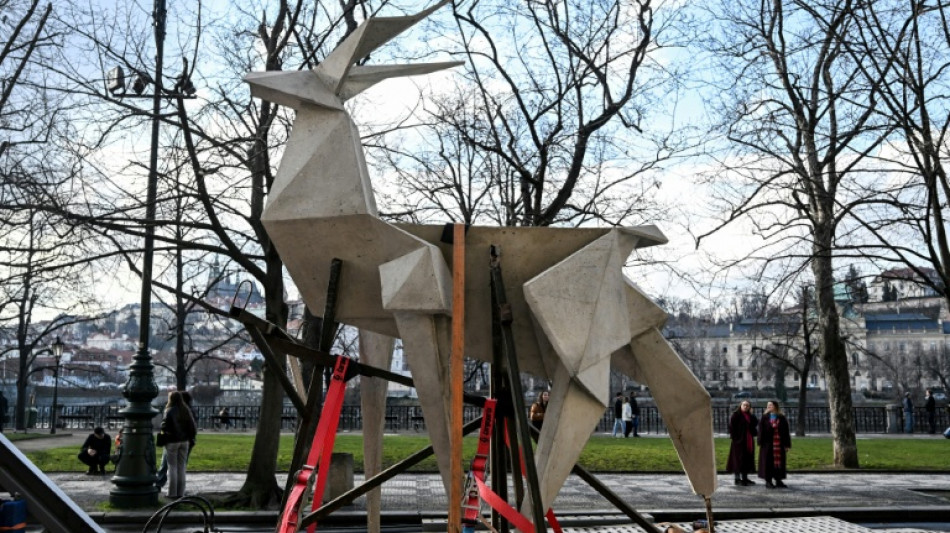 Ukraine's 'Origami Deer' sculpture rescued from frontline tours Europe