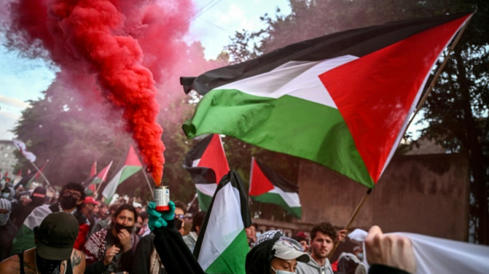 Pro-palästinensische Proteste am Rande des ESC-Finales im Baseler Stadtzentrum