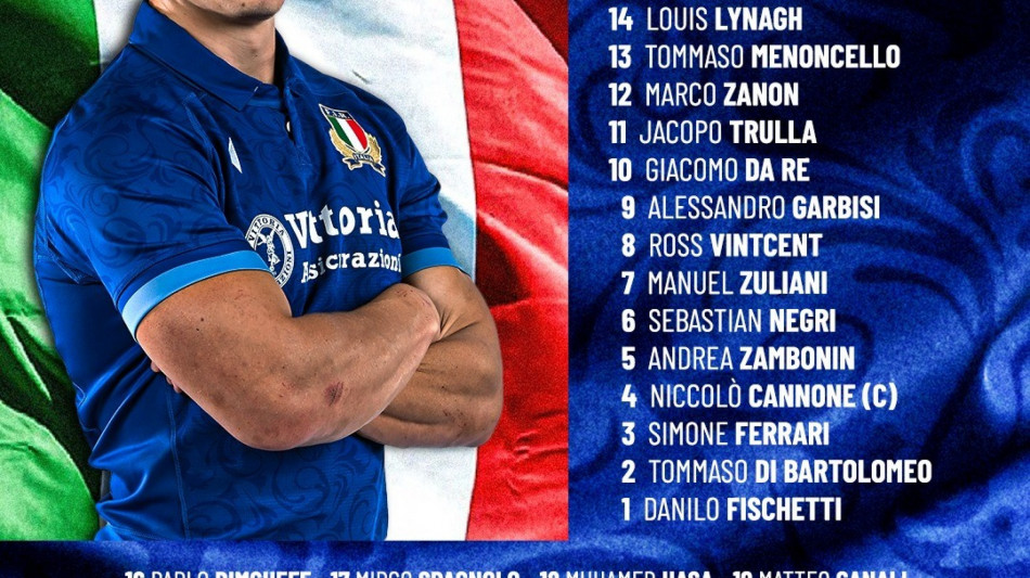 Rugby: domani Sudafrica-Italia; Cannone 'ripartire dalla difesa'
